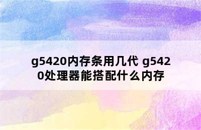 g5420内存条用几代 g5420处理器能搭配什么内存